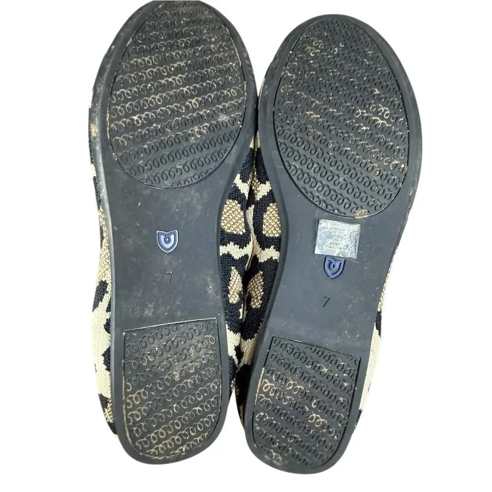Rothy’s The Almond Loafer Leopard Desert Cat Flats Slip On US 7 runs small